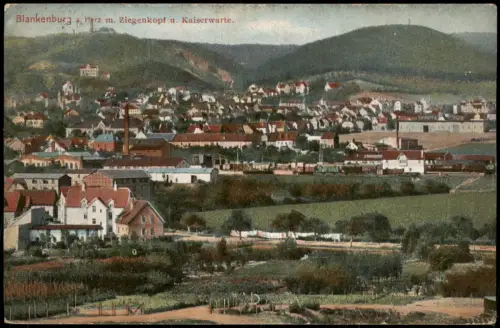 Ansichtskarte Bad Blankenburg mit Ziegenkopf u. Kaiserwarte 1914
