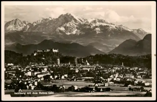 Ansichtskarte Salzburg mit dem Hohen Göll - Fotokarte 1932