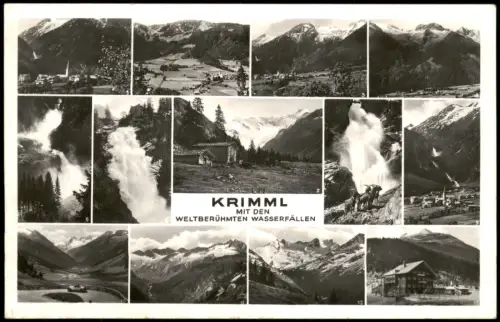 Ansichtskarte Krimml Mehrbild Umland Wasserfälle Berghütten 1961