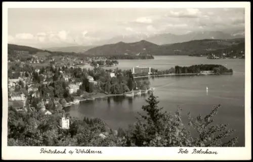 Pörtschach am Wörther See Blick über den See Hotel Hochhaus 1962