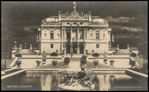 Ansichtskarte Linderhof-Ettal Schloss Linderhof - Fotokarte 1924