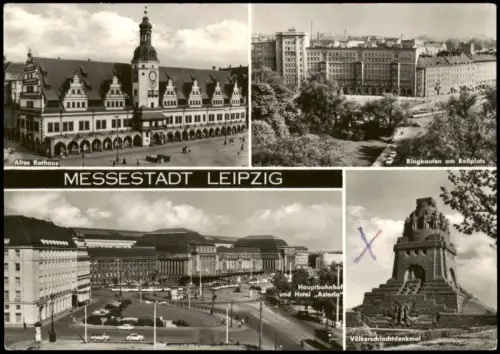 Ansichtskarte Leipzig Ringbauten Roßplatz, Bahnhof MB 1967