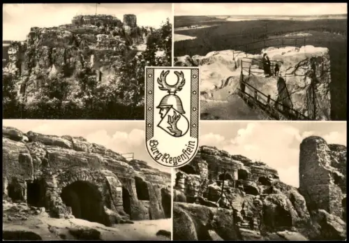 Ansichtskarte Blankenburg (Harz) 4 Bild Burg Burgruine Regenstein 1967