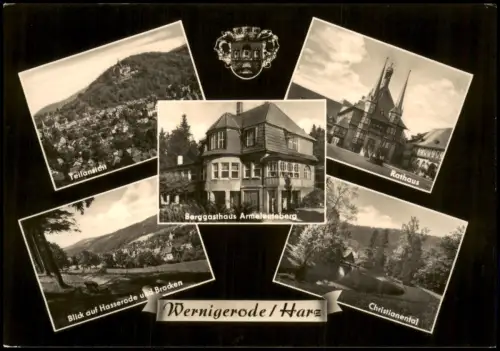 Ansichtskarte Wernigerode Berggasthaus Armeleuteberg Teilansicht uvm 1967