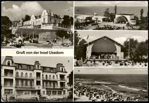 Usedom Insel Usedom: 1 Bansin 2 Heringsdorf 3 Zinnowitz 4 Ahlbeck 5 Koserow 1980
