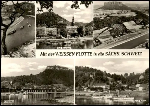 Ansichtskarte Bad Schandau Weiße Flotte Dampfer Mehrbild 1971