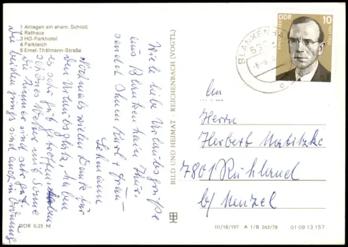 Ansichtskarte Blankenhain Markt Rathaus Gaststätte Mehrbild 1978