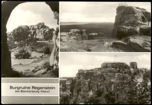 Blankenburg (Harz) DDR Mehrbildkarte Burgruine Regenstein   1977