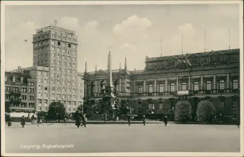 Ansichtskarte Leipzig Augustusplatz Europahaus 1936