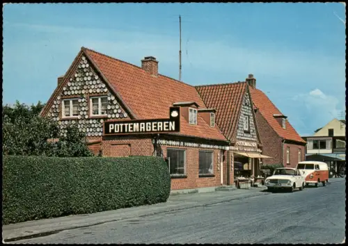 Postcard Juelsminde Pottemagerens Hus The potter's house VW Bully 1969