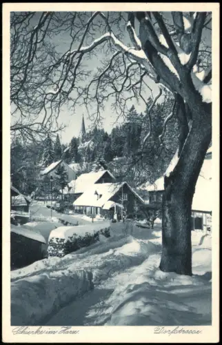 Ansichtskarte Schierke Dorfstraße im Winter Schnee 1926