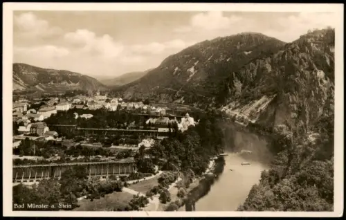 Bad Münster am Stein-Ebernburg Stadt Saline und Nahe Fotokarte 1942