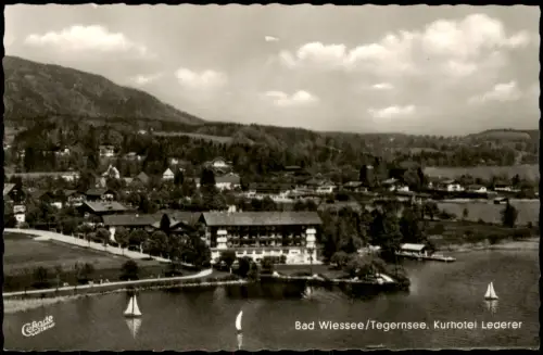 Ansichtskarte Bad Wiessee Luftbild Fliegeraufnahme Kurhotel Lederer 1966