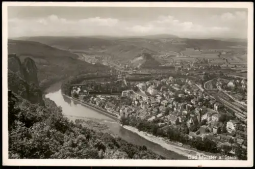 Ansichtskarte Bad Münster am Stein-Ebernburg Stadt Fernblick Fotokarte 1937