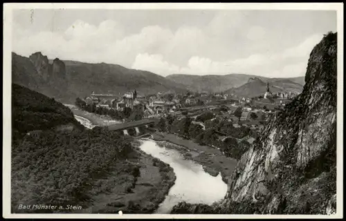 Ansichtskarte Bad Münster am Stein-Ebernburg Fernblick auf die Stadt 1938