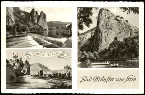 Bad Münster am Stein Ebernburg MB Ruine Rheingrafenstein Stadt Jahre 1442 1958