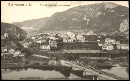Ansichtskarte Bad Münster am Stein-Ebernburg Stadt mit Salinen 1914