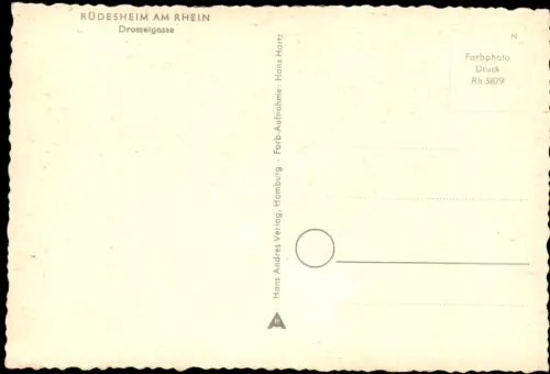 Ansichtskarte Rüdesheim (Rhein) Drosselgasse Hotel Lindenwirt 1970