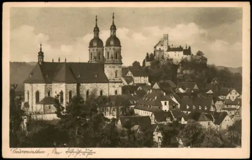Ansichtskarte Gößweinstein Blick auf die Stadt Kirche seitenansicht 1927