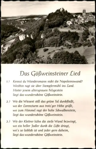 Gößweinstein Stadt und Das Gößweinsteiner Lied Fotokarte 1965