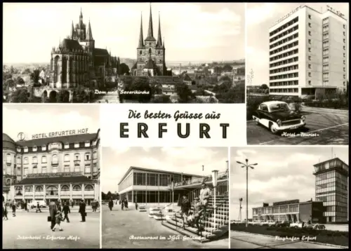 Ansichtskarte Erfurt DDR Mehrbild-AK u.a. mit HOTEL ERFURTER HOF uvm. 1969