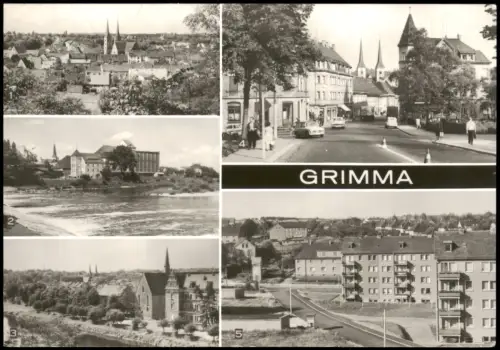 Ansichtskarte Grimma DDR Mehrbild-AK Ortsansichten 1986   mit NACHGEBÜHR-Stempel