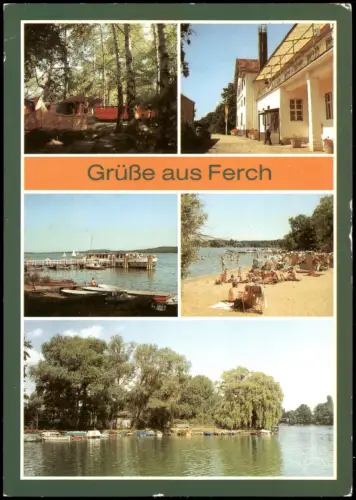 Ferch-Schwielowsee DDR Mehrbild-AK Ortsansichten Campingplatz Strandbad 1988
