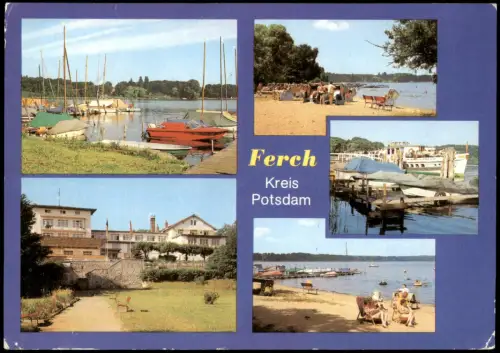 Ferch-Schwielowsee DDR Mehrbildkarte mit FDGB-Erholungsheim Pierre Sémard 1984