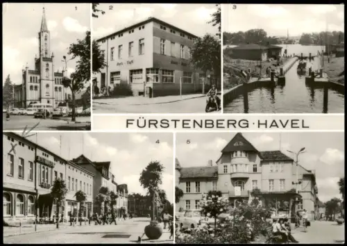 Fürstenberg Havel DDR Mehrbild HO-Gaststätte Ratscafe Schleuse Kirche uvm. 1980