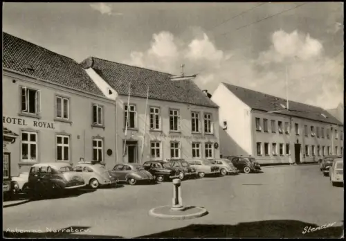 Postcard Apenrade Aabenraa Åbenrå HOTEL ROYAL Norretorv VW Käfer 1955