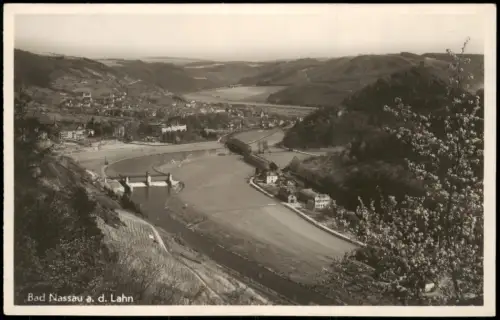 Ansichtskarte Nassau (Lahn) Fernblick auf die Stadt Stauwerk 1935
