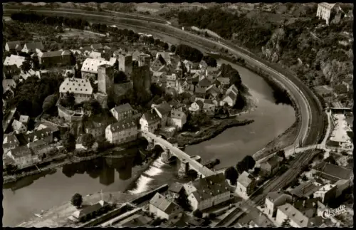 Ansichtskarte Runkel Luftbild Fliegeraufnahme 1959
