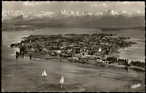 Ansichtskarte Reichenau (Bodensee) Luftbild Fliegeraufnahme 1956
