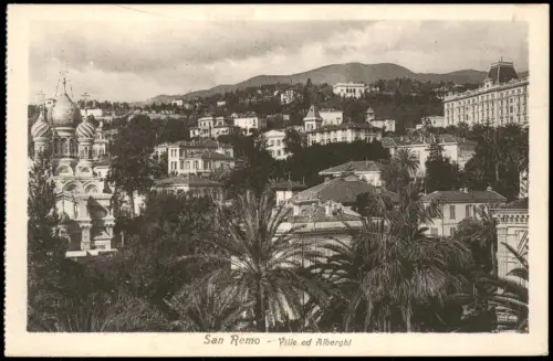 Cartolina San Remo Sanremo Ville ed Alberghi 1922