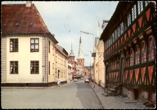 Postcard Nieburg Nyborg Straßen-Ansicht Nyborg Kongegade 1964