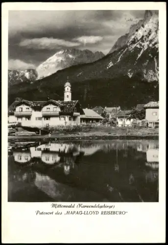 Ansichtskarte Mittenwald Panorama-Ansicht (Ankunftskarte Hapag-Lloyd) 1960