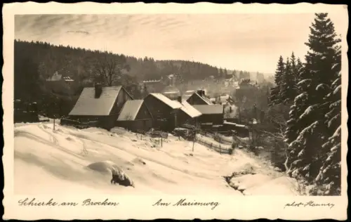 Ansichtskarte Schierke Am Marienweg Winter Schnee 1938