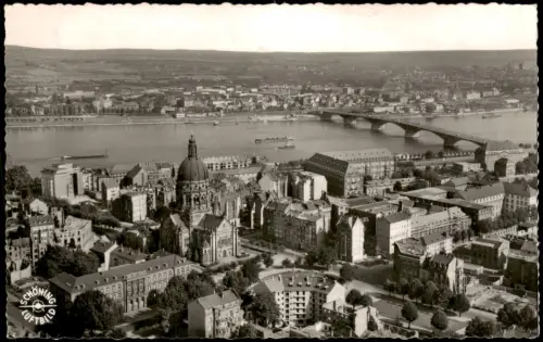 Ansichtskarte Mainz Luftbild Fliegeraufnahme 1956