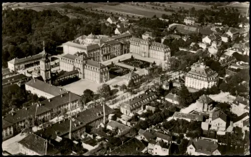 Ansichtskarte Bruchsal Luftbild Schloß und Umgebung Fotokarte 1960