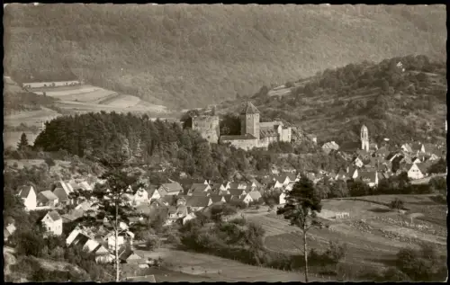 Ansichtskarte Rieneck Luftbild Stadt und Jugendburg 1963