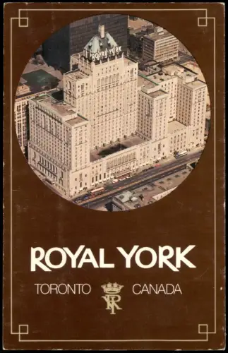 Postcard Toronto Aerial View Luftbild Luftaufnahme Hotel Royal York 1975
