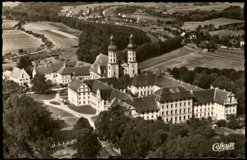 Obermarchtal 48.233889°, 9.57° Luftbild Kloster mit Blick auf Rechtenstein 1954