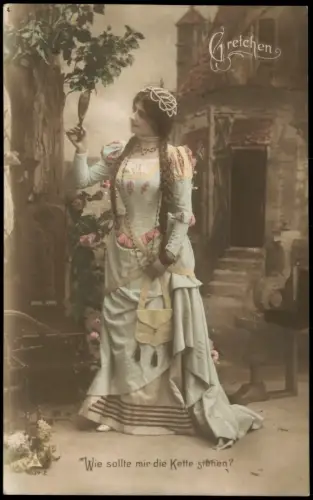Ansichtskarte  Schöne Frau im Kleid Fotokunst Gretchen 1916