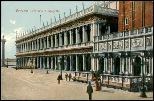 Cartolina Venedig Venezia Venice - Libreria e Loggetta 1914