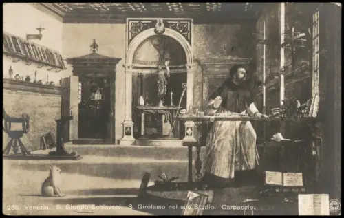 Venezia. S. Giorgio Schiavoni. S. Girolamo nel suo Studio. Carpaccio. 1913