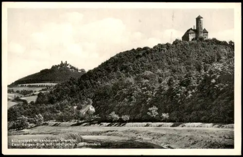 Ansichtskarte Witzenhausen Werratal Blick auf Ludwigstein u. Hanstein 1940