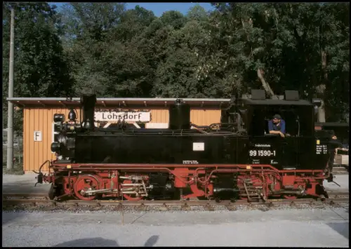 Lohsdorf-Hohnstein (Sächs. Schweiz) Bahnhof Preßnitztalbahn 1999