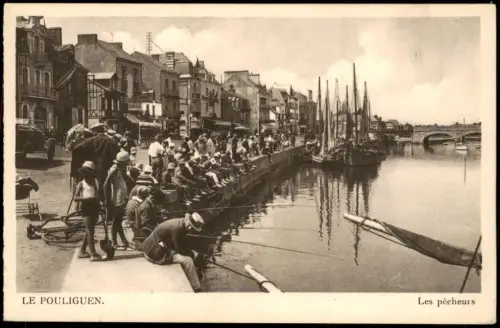 .Frankreich Frankreich LE POULIGUEN Les pêcheurs Angler Angeln 1910