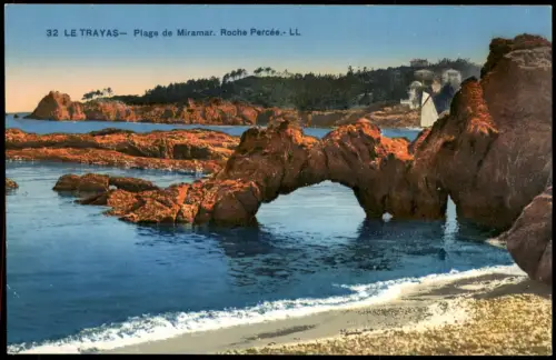 .Frankreich Frankreich LE TRAYAS Plage de Miramar Roche Percée 1910