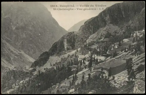 Dauphiné Umland-Ansicht Vallée du Vénéon St Christophe Vue générale 1911